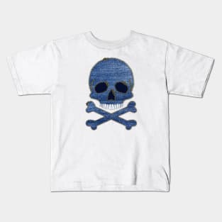 Denim Zipper Skull and Crossbones Kids T-Shirt